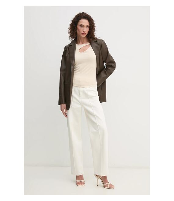 Μακρυμάνικο Guess ZAMA χρώμα: μπεζ, W5RP12 KAQL2
