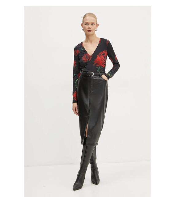 Κορμάκι Guess BIANCA χρώμα: μαύρο, W5RP26 KCMI2