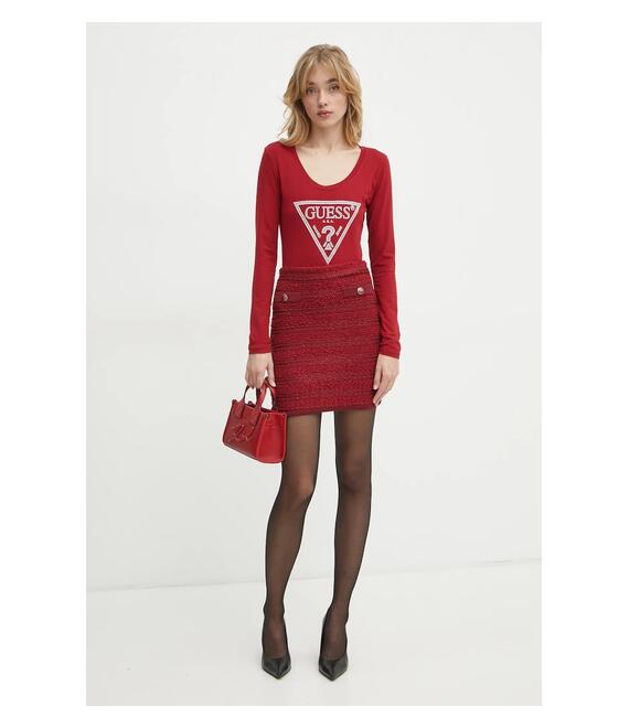 Μακρυμάνικο Guess χρώμα: μπορντό, W5RI65 J1314