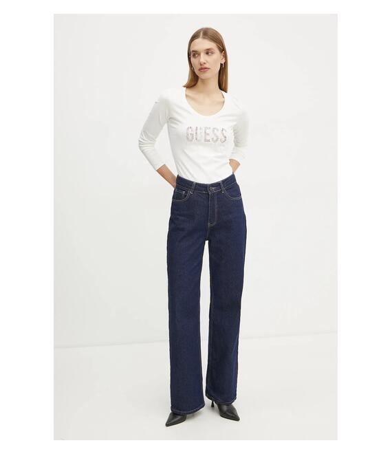 Μακρυμάνικο Guess χρώμα: μπεζ, W5RI66 I3Z14