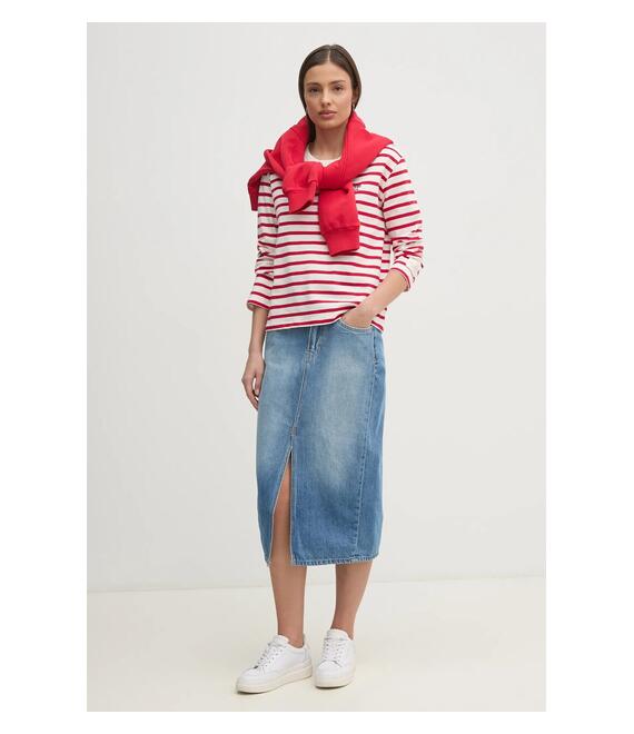 Βαμβακερή μπλούζα με μακριά μανίκια Pepe Jeans RIO χρώμα: κόκκινο, PL506018