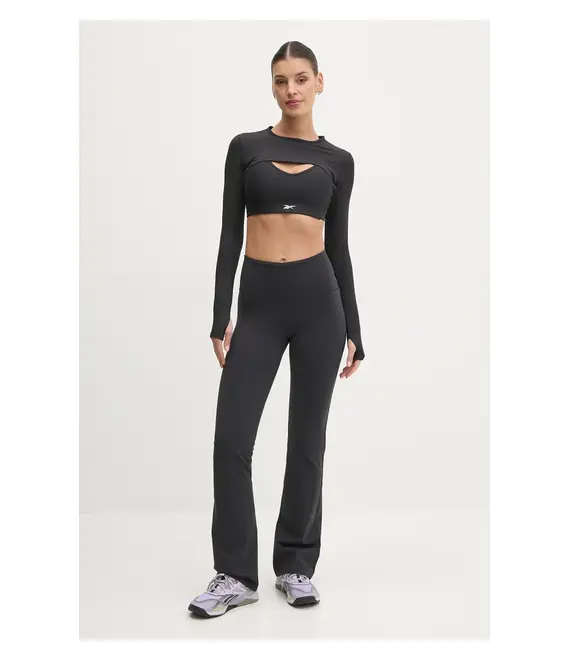 Μακρυμάνικο Reebok χρώμα: μαύρο, 100214304