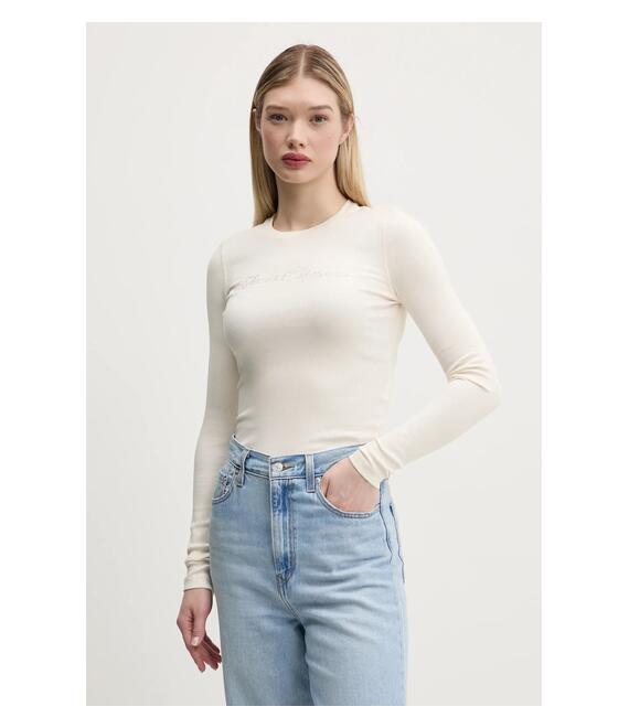 Μακρυμάνικο Guess Originals χρώμα: μπεζ, W5RP40 KA0H1