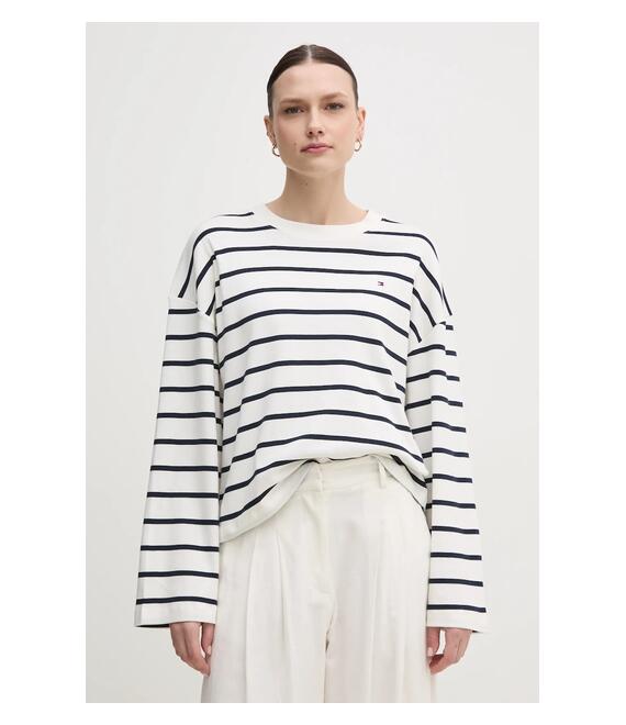 Βαμβακερή μπλούζα με μακριά μανίκια Tommy Hilfiger WW0WW45519