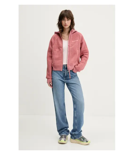 Μακρυμάνικο Tommy Jeans χρώμα: ροζ, DW0DW20236
