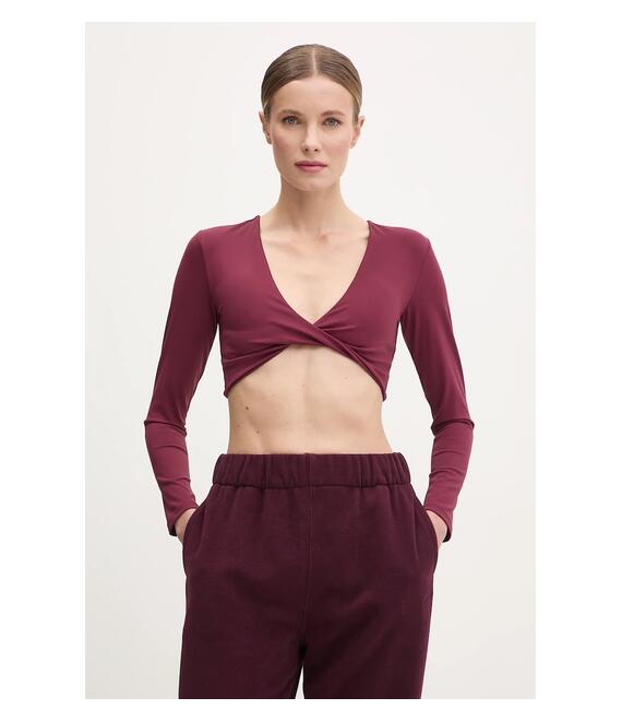 Μακρυμάνικο για γιόγκα JOYINME Luna Twist χρώμα: μπορντό, Luna Twist