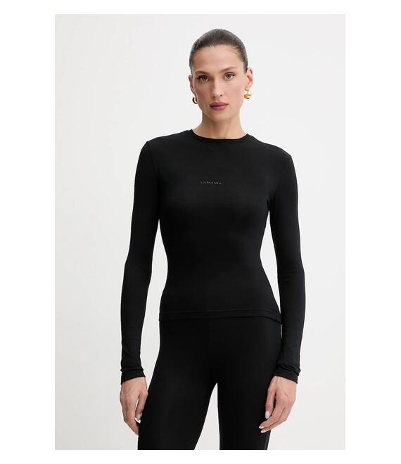 Μακρυμάνικο La Mania χρώμα: μαύρο, GIN.LONGSLEEVE
