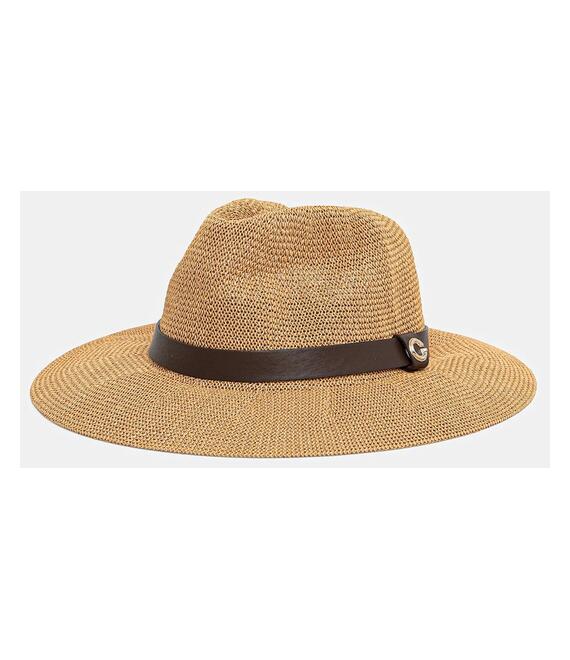 Καπέλο Guess FEDORA χρώμα: καφέ, AW5287 NYL01