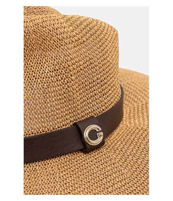 Καπέλο Guess FEDORA χρώμα: καφέ, AW5287 NYL01