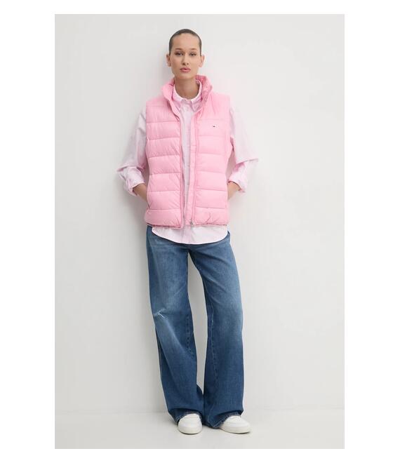 Βαμβακερό πουκάμισο Tommy Jeans χρώμα: ροζ, DW0DW19890