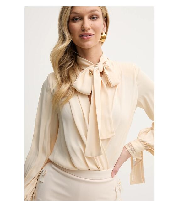 Μπλουζάκι Elisabetta Franchi χρώμα: μπεζ, CB00651E2