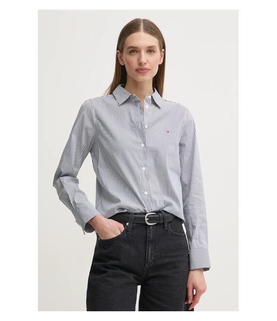 Πουκάμισο Tommy Hilfiger χρώμα: γκρι, WW0WW44084