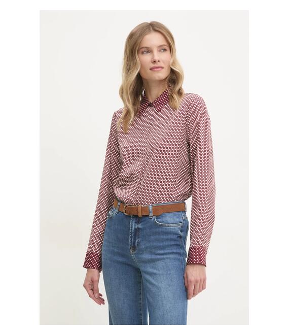 Πουκάμισο Tommy Hilfiger χρώμα: μπορντό, WW0WW44036