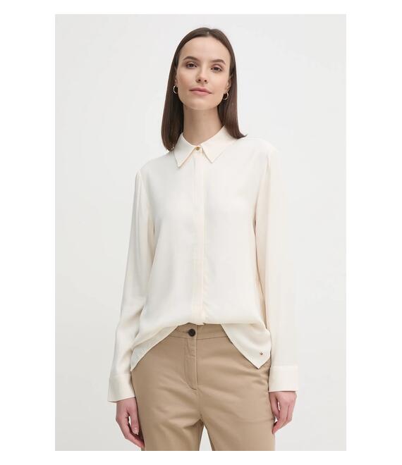 Πουκάμισο Tommy Hilfiger χρώμα: μπεζ, WW0WW44045