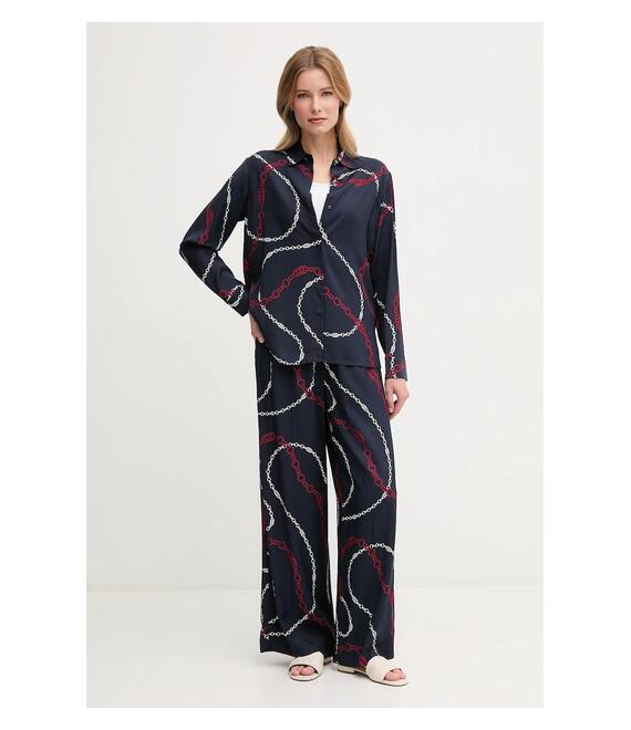 Πουκάμισο Tommy Hilfiger χρώμα: ναυτικό μπλε, WW0WW44045