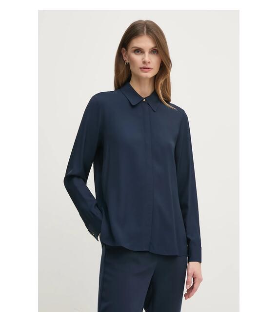Πουκάμισο Tommy Hilfiger χρώμα: ναυτικό μπλε, WW0WW44045