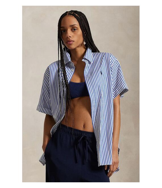 Βαμβακερό πουκάμισο Polo Ralph Lauren χρώμα: άσπρο, 211968224