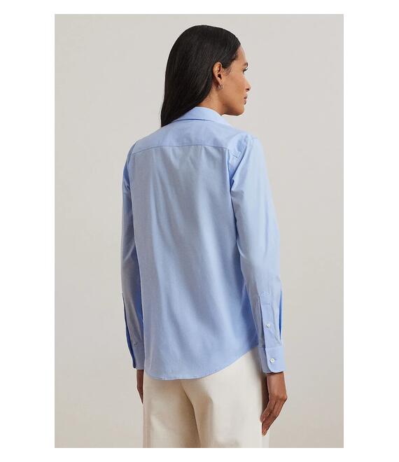 Βαμβακερό πουκάμισο Lauren Ralph Lauren χρώμα: μπλε, 200684553