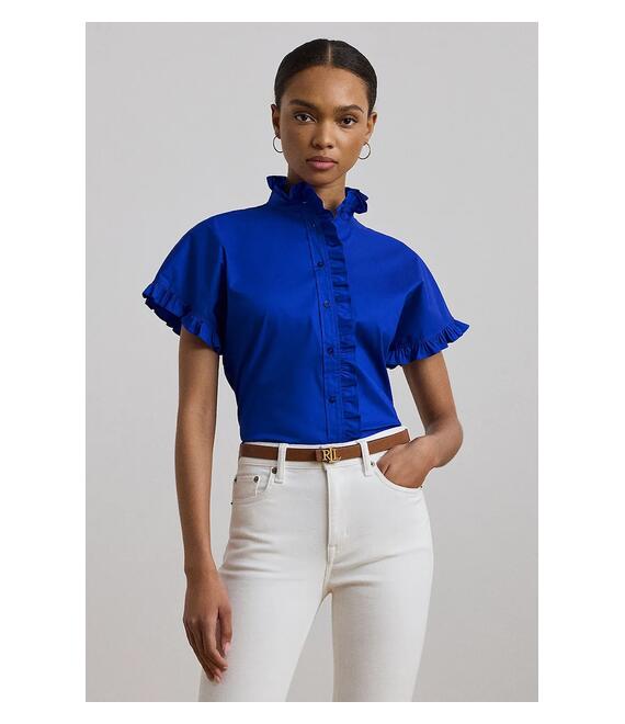 Πουκάμισο Lauren Ralph Lauren χρώμα: μπλε, 200957457