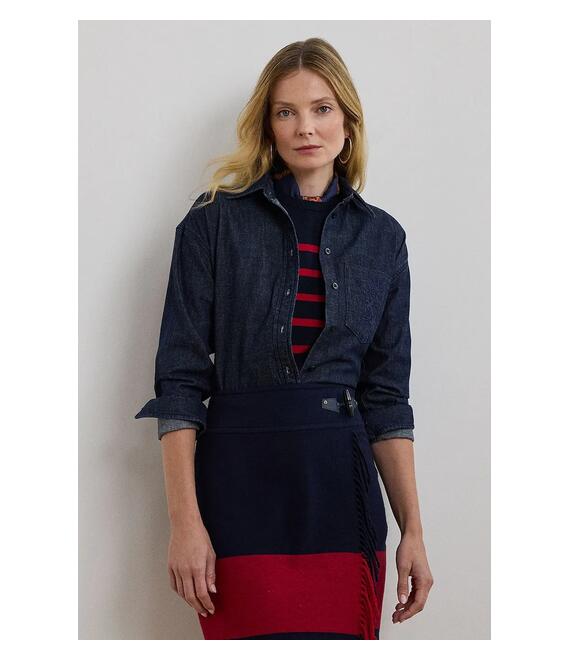 Τζιν πουκάμισο Lauren Ralph Lauren χρώμα: μπλε, 200957620