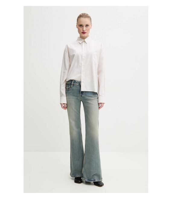 Βαμβακερό πουκάμισο MM6 Maison Margiela χρώμα: μπεζ, S52DT0043