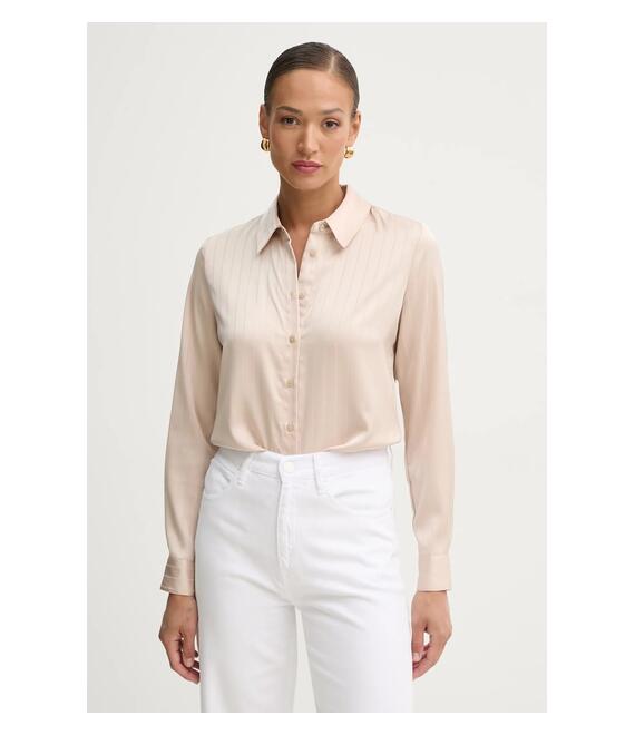 Πουκάμισο Guess AURELIE χρώμα: μπεζ, W5RH0F WGWT2