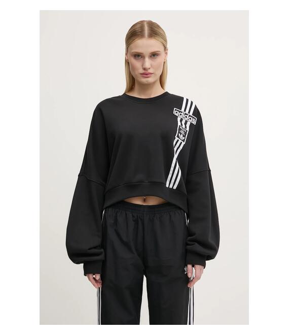 Μπλούζα adidas Originals Adibreak Cropped Sweatshirt χρώμα: μαύρο, JD0189