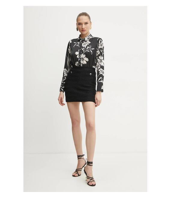 Πουκάμισο Marciano Guess MOLLY χρώμα: μαύρο, 5RGH34 9917Z