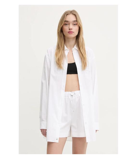 Βαμβακερό πουκάμισο Moschino Jeans χρώμα: μπεζ, 0209 3227