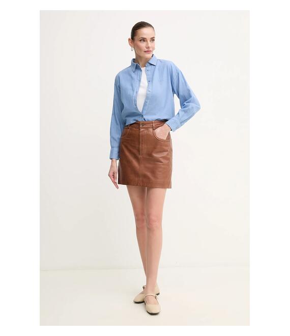 Πουκάμισο από λινό Pepe Jeans CHIPPER χρώμα: μπλε, PL304993