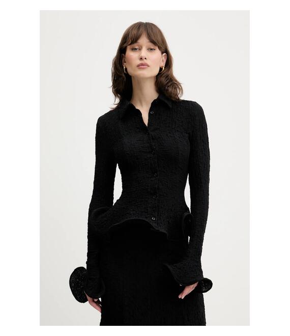 Πουκάμισο MSGM χρώμα: μαύρο, 3842MDE08.257317