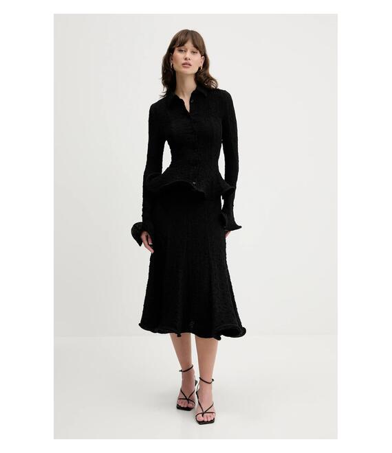 Πουκάμισο MSGM χρώμα: μαύρο, 3842MDE08.257317