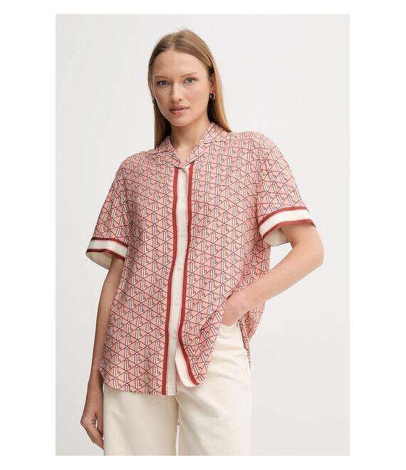 Πουκάμισο Lacoste χρώμα: ροζ, CF0495