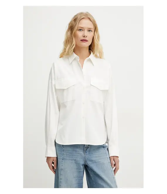 Βαμβακερό πουκάμισο Weekend Max Mara χρώμα: μπεζ, 2515111021600
