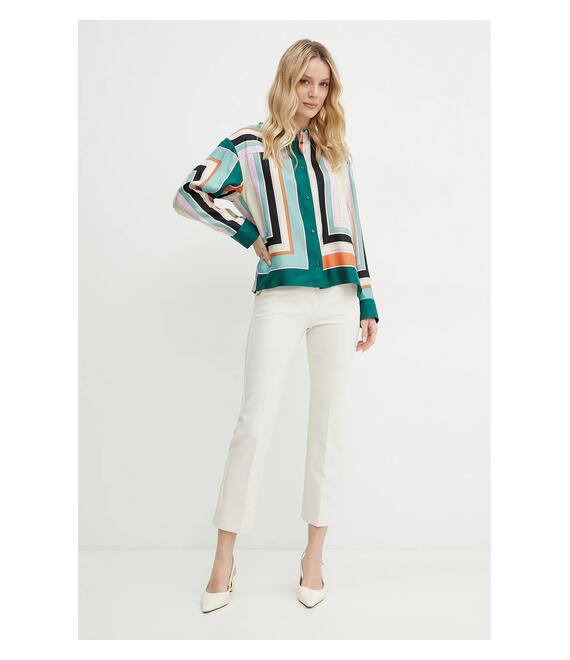 Μεταξωτό πουκάμισο Weekend Max Mara χρώμα: μπεζ, 2515111031600