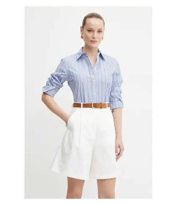 Βαμβακερό πουκάμισο Weekend Max Mara χρώμα: μπλε, 2515111081600