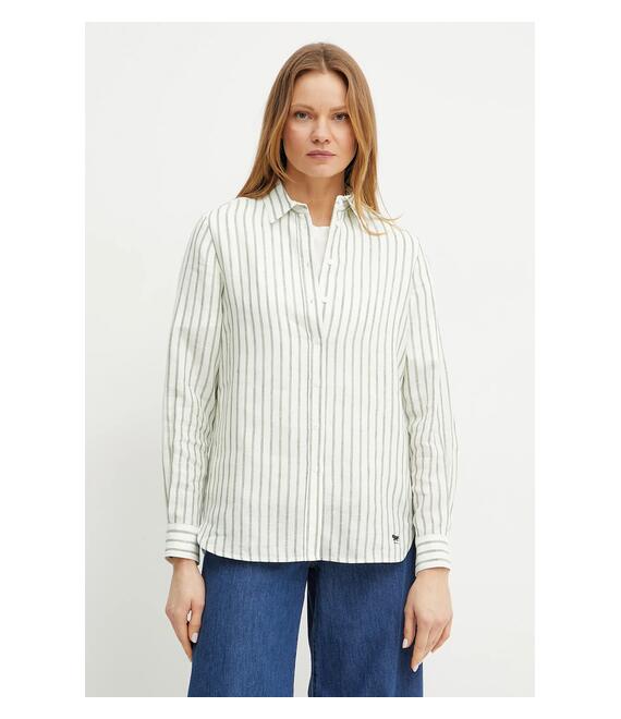 Πουκάμισο από λινό Weekend Max Mara χρώμα: άσπρο, 2515111052600