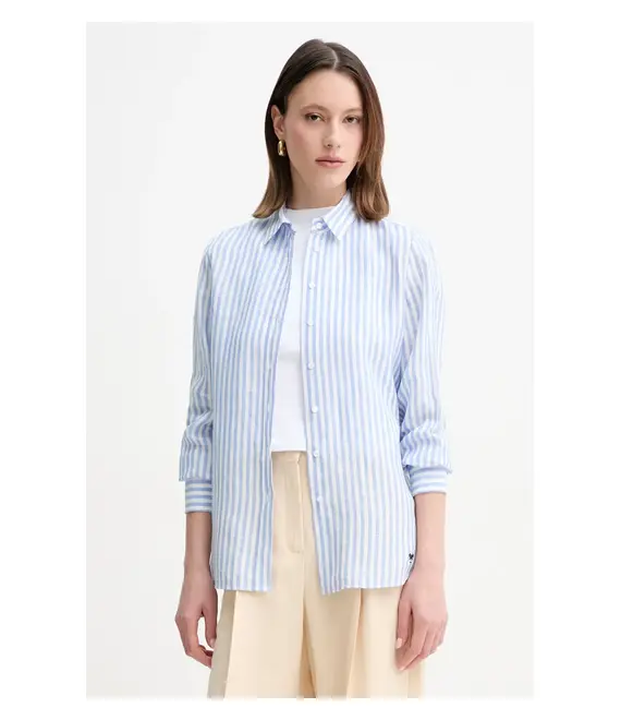 Πουκάμισο από λινό Weekend Max Mara χρώμα: πολύχρωμο, 2515111052600