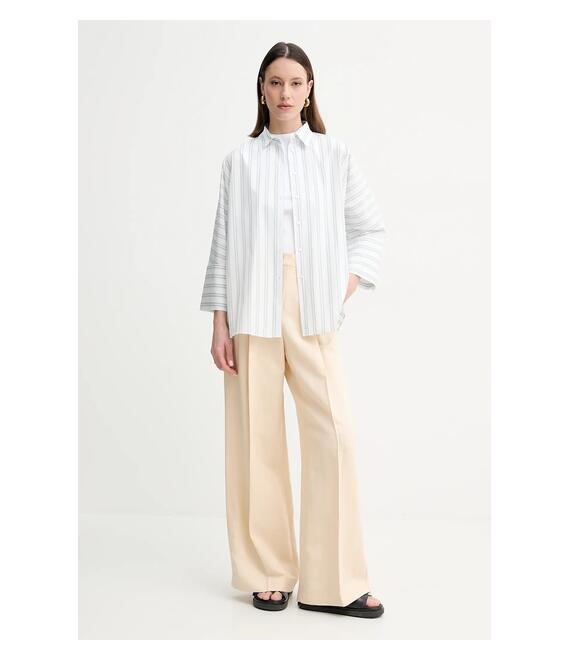 Βαμβακερό πουκάμισο Weekend Max Mara χρώμα: μπεζ, 2515111092600