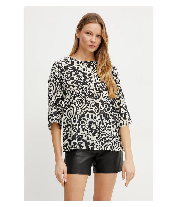 Μεταξωτή μπλούζα Weekend Max Mara γυναικεία, χρώμα: μαύρο, 2515111102600