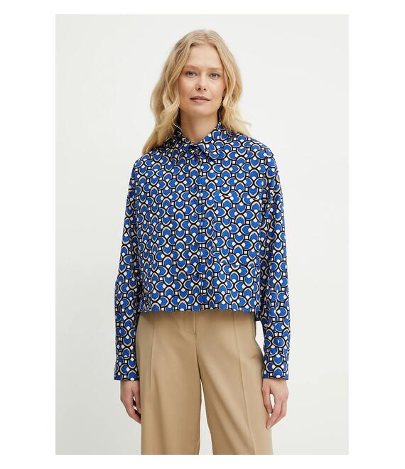 Βαμβακερό πουκάμισο Weekend Max Mara χρώμα: μπλε, 2515111112600