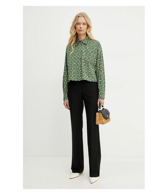 Βαμβακερό πουκάμισο Weekend Max Mara χρώμα: πράσινο, 2515111112600