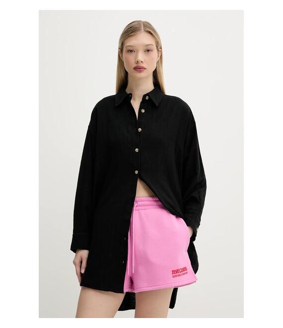 Βαμβακερό πουκάμισο Superdry χρώμα: μαύρο, W4010470A-02A