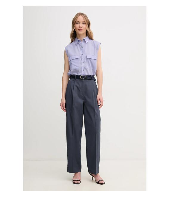 Βαμβακερό πουκάμισο Calvin Klein χρώμα: μοβ, K20K208224