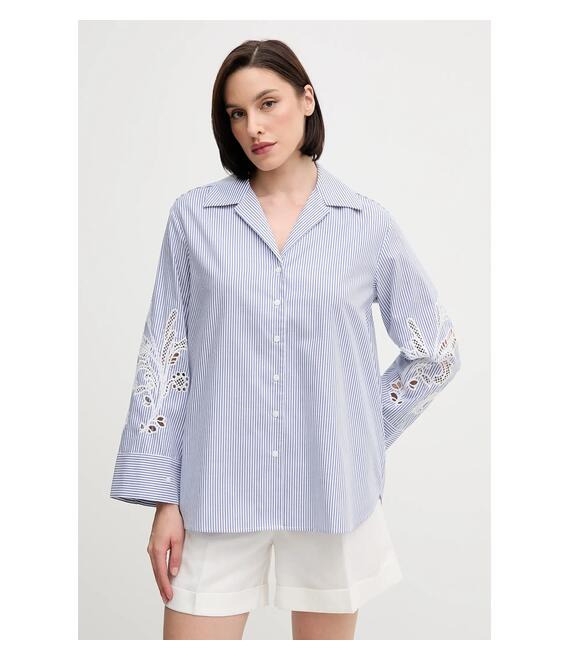 Βαμβακερό πουκάμισο Tommy Hilfiger χρώμα: μπλε, WW0WW44693