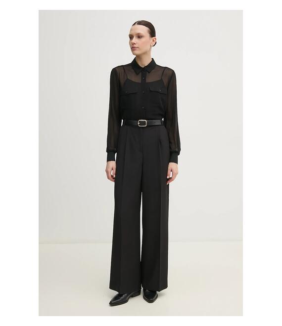 Πουκάμισο Dkny χρώμα: μαύρο, P51MGJ39