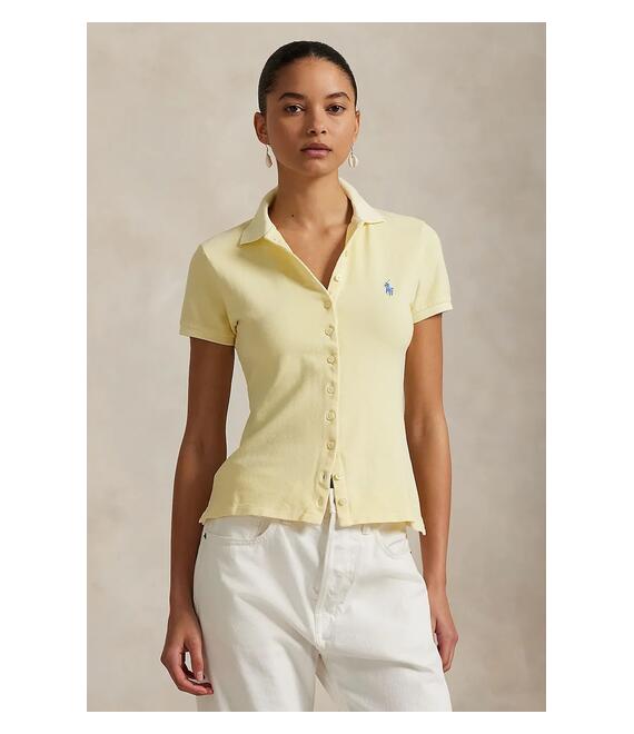 Βαμβακερό μπλουζάκι πόλο Polo Ralph Lauren χρώμα: κίτρινο, 211965095