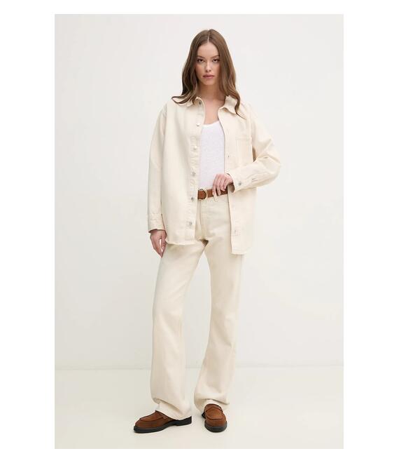 Τζιν πουκάμισο Calvin Klein Jeans χρώμα: μπεζ, J20J225175