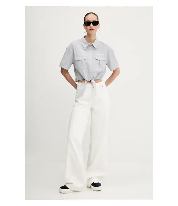 Βαμβακερό πουκάμισο Guess Originals χρώμα: μπλε, W5GH0M WH7Q1