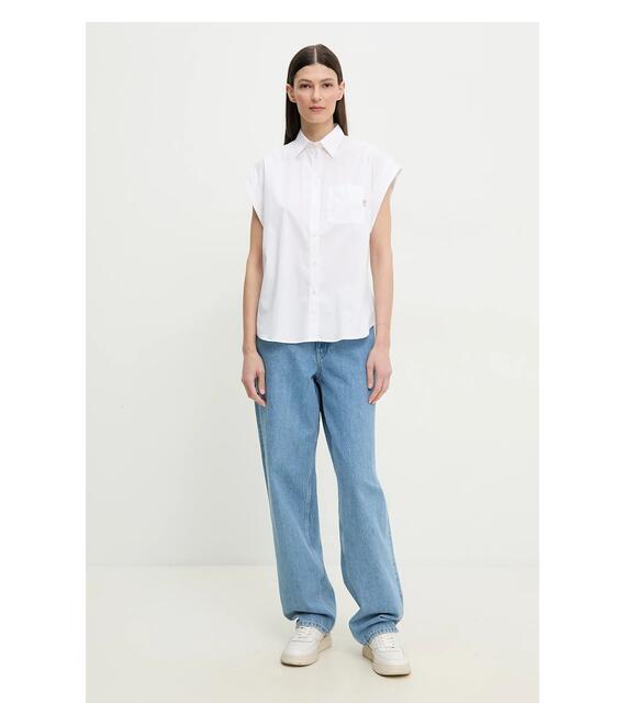 Βαμβακερό πουκάμισο PS Paul Smith χρώμα: άσπρο, W2R.341B.P21598